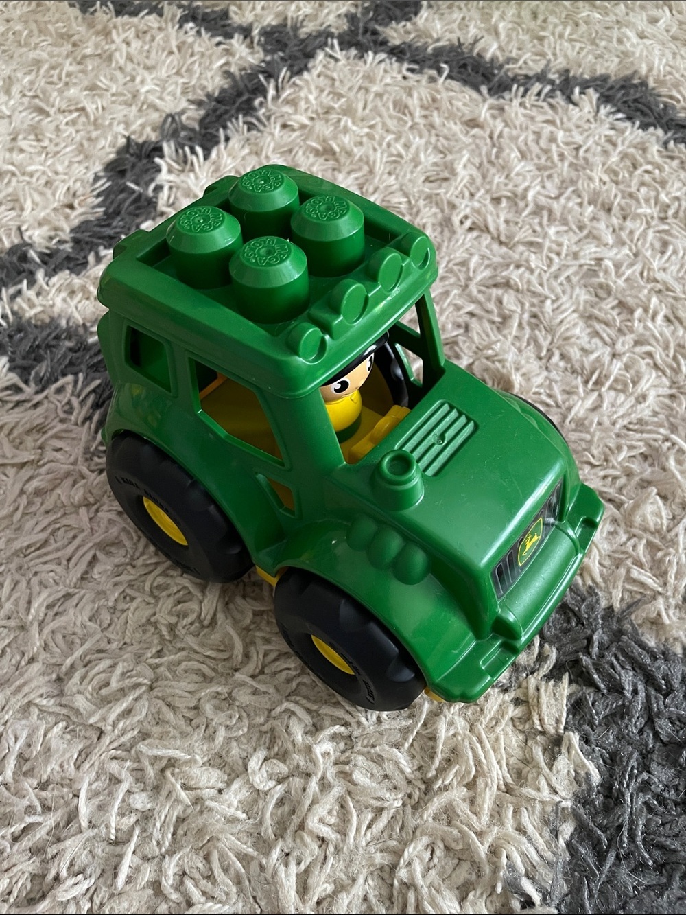 Mega Bloks Green Toy Tractor with Driver - Kids Toy 9 Inches length